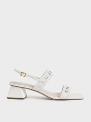 CHARLES & KEITH - CK1-60050962 WHITE (GIẦY QUAI HẬU GÓT VUÔNG TRẮNG SIZE 38)