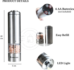 LANESTOCK - BATTERY OPERATED SALT & PEPPER MILL (MÁY XAY TIÊU PIN)
