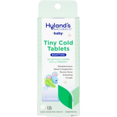 HYLAND'S - TINY COLD TABLETS NIGHTTIME (THUỐC GIẢM HO CẢM CÚM BÉ BAN ĐÊM 125 VIÊN)