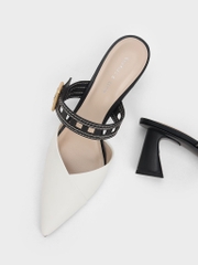 CHARLES & KEITH - CK1-60580238 WHITE (GUỐC MŨI NHỌN TRẮNG SIZE 37)