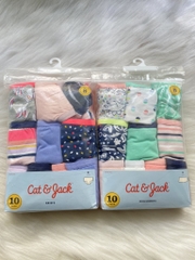 CAT & JACK - HIPSTERS (SET 10 QUẦN LÓT BÉ GÁI SIZE 8)