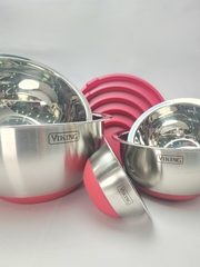 VIKING - Stainless Mixing Bowl (SET Thau 10 Món ĐỎ)