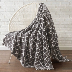 MÔNTE & JARDIN - Ultra Plush Throw (Mền Xám Hoạ Tiết 152 x 177cm)
