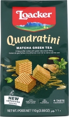 LOACKER - QUADRATINI MATCHA GREEN TEA (BÁNH XỐP TRÀ XANH 110G)