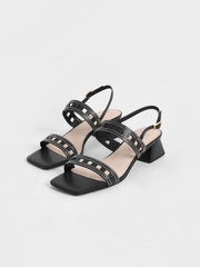 CHARLES & KEITH - CK1-60050962 BLACK (GIẦY QUAI HẬU GÓT VUÔNG ĐEN SIZE 37)