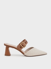 CHARLES & KEITH - CK1-60580238 CARAMEL (GUỐC MUỖI NHỌN NÂU, TRẮNG SIZE 37)