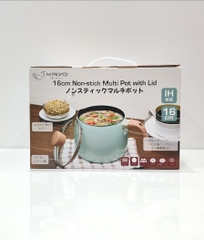 KAIYO - NON-STICK MULTI POT WITH LID (NỒI ĐA NĂNG CHỐNG DÍNH XANH NGỌC , 16cm)