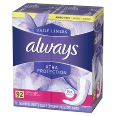 ALWAYS -  XTRA PROTECTION (BĂNG VỆ SINH HẰNG NGÀY 92 MIẾNG)
