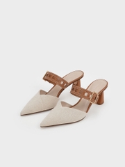 CHARLES & KEITH - CK1-60580238 CARAMEL (GUỐC MUỖI NHỌN NÂU, TRẮNG SIZE 39)