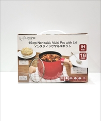 KAIYO - NON-STICK MULTI POT WITH LID (NỒI ĐA NĂNG CHỐNG DÍNH ĐỎ , 16cm)