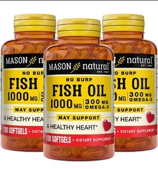 MASON NATURAL - OMEGA-3 FISH OIL 1000MG (DẦU CÁ 1000MG 100 VIÊN)