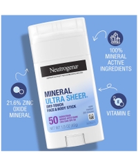 NEUTROGENA - MINERAL ULTRA SHEER DRY-TOUCH FACE&BODY STICK (CHỐNG NẮNG DẠNG LĂN SPF 50 42G)