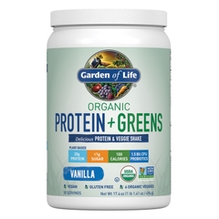 GARDEN of LIFE - ORGANIC PROTEIN + GREENS (BỘT PROTEIN VANILLA 494G)