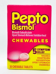 Pepto - Bismol Chewables (Viên Nhai Hỗ Trợ Đau Bụng 30 Viên)