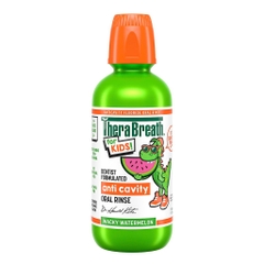 THERA BREATH KIDS - DENTIST FORMULATED ANTI CAVITY ORAL RINSE WACKY WATERMELON (NƯỚC XÚC MIỆNG BÉ 473ml)