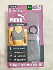 PUMA - SEAMLESS SPORTS BRA (SET 2 Áo Tập Hồng,Xám XL)