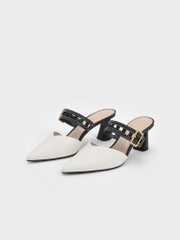 CHARLES & KEITH - CK1-60580238 WHITE (GUỐC MŨI NHỌN TRẮNG SIZE 37)