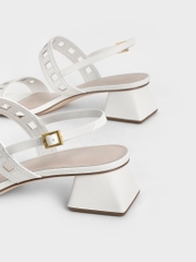 CHARLES & KEITH - CK1-60050962 WHITE (GIẦY QUAI HẬU GÓT VUÔNG TRẮNG SIZE 39)