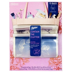 SCJOHSON - ZIPLOC CONTAIN THE CLUTTER (TÚI ZIP TRANG ĐIỂM 10x12,7cm x 20,3cm x 10,2cm . 5x9,5cm x 20,3cm)
