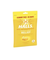 HALL’S - Relief Honey Lemon (Kẹo Ho Mật Ong Chanh 80 Viên)