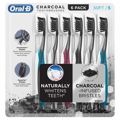 ORAL-B - Naturally Whitens Teeth (SET Bàn Chải Than Hoạt tính 6 Cây)