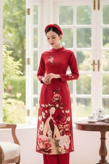 Set áo dài gấm Văn Khôi