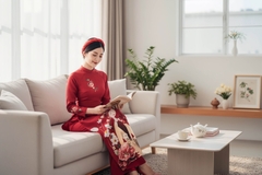 Set áo dài gấm Văn Khôi