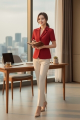 Áo vest cổ K tay cộc hai ly thân trước