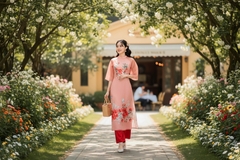 Set áo dài Mẫu đơn