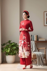 Set áo dài gấm Văn Khôi