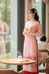 Set áo dài Mẫu đơn