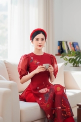 Áo dài tơ Oganza Cẩm Trà