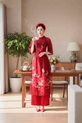 Set áo dài Mẫu đơn