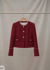 Áo dạ tweed túi sườn