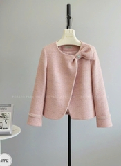 Áo dạ tweed cổ tròn