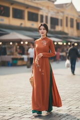 Áo dài Giai Nguyệt thêu thủ công
