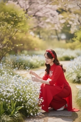 Áo dài Diễm An thêu thủ công