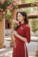 Áo dài Hoàng Diên thêu thủ công