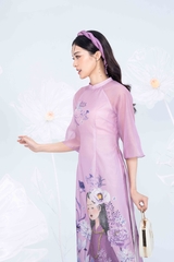 Áo dài tơ dáng eo Cẩm Miên