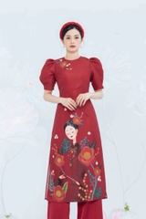 Áo dài gấm Bích Trà
