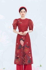 Áo dài oganza Cẩm Trà