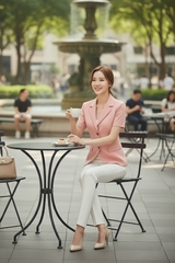 Áo vest cổ K tay cộc hai ly thân trước