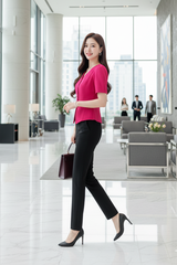 Áo sơ mi cổ tim tay bồng