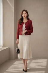 Áo dạ tweed túi sườn