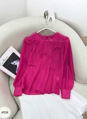 Áo sơ mi dáng suông cổ tròn