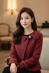 Áo dạ tweed cổ tròn