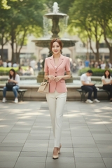 Áo vest cổ K tay cộc hai ly thân trước