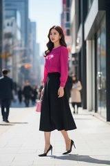 Áo sơ mi dáng suông cổ tròn