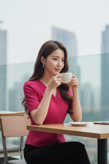 Áo sơ mi cổ tim tay bồng