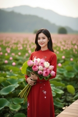 Áo dài Linh Lan thêu thủ công